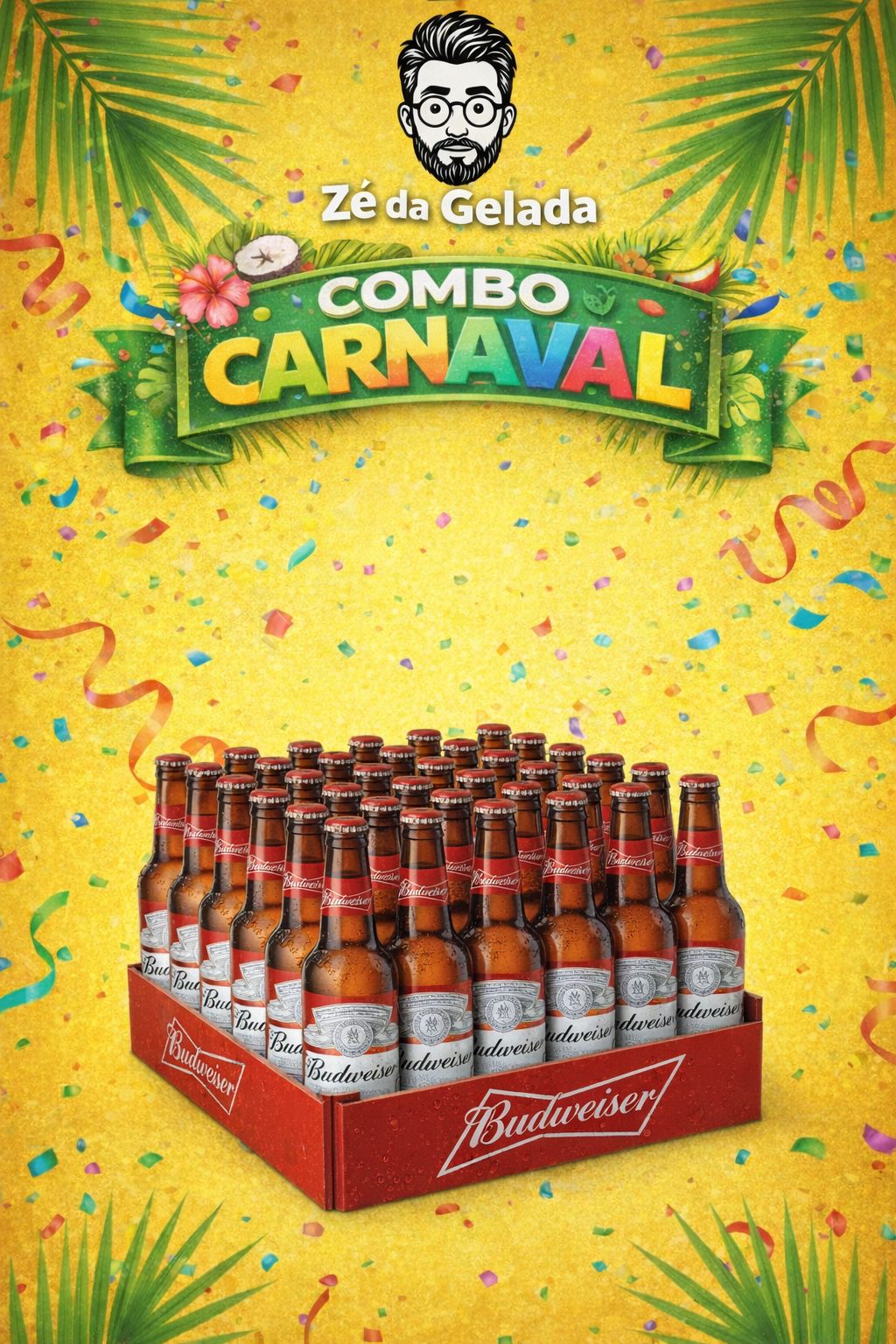 Cerveja Budweiser Long Neck 330ml (Caixa com 24)